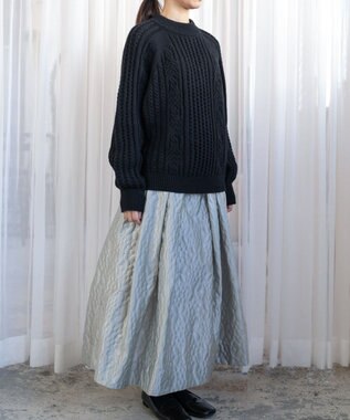 muuc 〈上質なカシミヤウール〉立体ケーブル編みプルオーバー〈しっとり柔らかい〉〈日本製〉〈オンオフ使えるきちんと感〉 ブラック