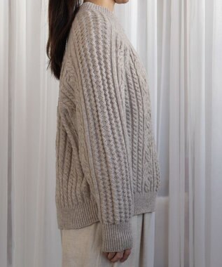 muuc 〈上質なカシミヤウール〉立体ケーブル編みプルオーバー〈しっとり柔らかい〉〈日本製〉〈オンオフ使えるきちんと感〉 ベージュ