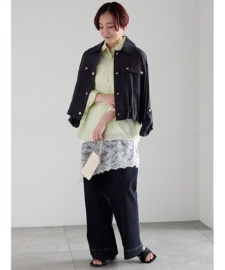 Te chichi シアーストライプシャツ イエロー