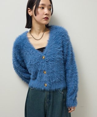 Green Parks ・Ｐｅｔｉｔ　Ｆｌｅｕｒ　シャギーニットカーディガン Blue