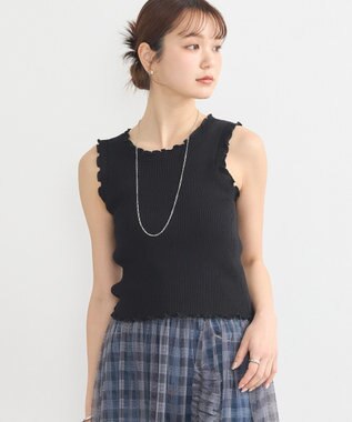 earth music&ecology フリルニットタンクトップ