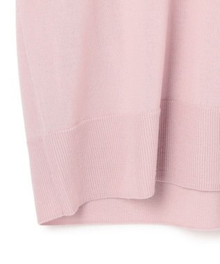 ICB L 【洗える】コンパクトファインウール Vネックニット シェルピンク系