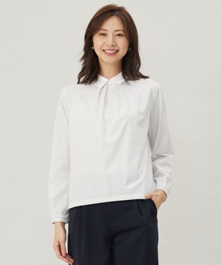 J.PRESS LADIES プレーティングジャージー レース襟 カットソー ライトグレー系