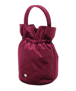 earth music&ecology ベロアハンドルバッグ Bordeaux