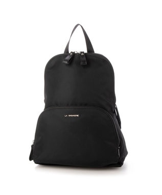 LA BAGAGERIE ナイロン×リサイクルレザー　ミニリュック ブラック