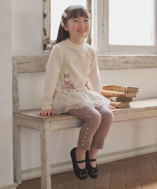 ANY KIDS 表起毛 レースアップ チュニック エクリュ