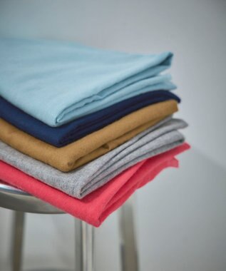 23区 ピュアカシミヤ フリンジ ストール スカイブルー系