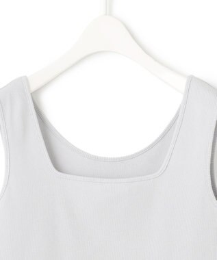ICB L 【WEB限定・洗える】 ブロードステッチリブ タンクトップ ライトグレー系