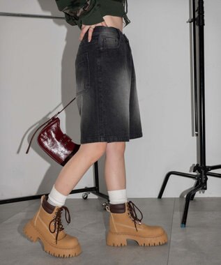 WEGO ヴィンテージウォッシュデニムハーフパンツ ブラック