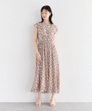 YECCA VECCA 花柄プリーツワンピース