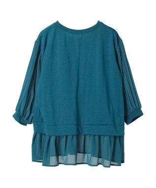 Green Parks 消しプリーツドッキングカットチュニック Blue Green