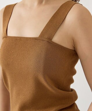 AMERICAN HOLIC ラメニットタンクトップ Brown