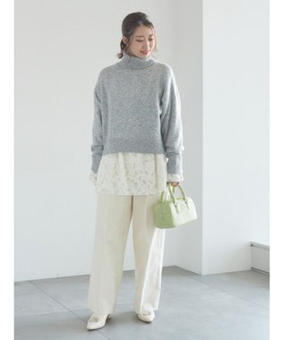 Te chichi 【宮本茉由着用】カットジャガードチュニックブラウス オフホワイト