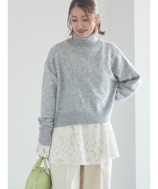 Te chichi 【宮本茉由着用】カットジャガードチュニックブラウス オフホワイト