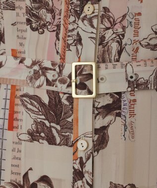 GRACE CONTINENTAL ロゴフラワ－プリントボウタイワンピース オレンジ