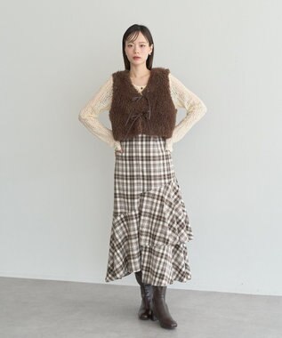 earth music&ecology フロントボタンレースプルオーバー Ivory