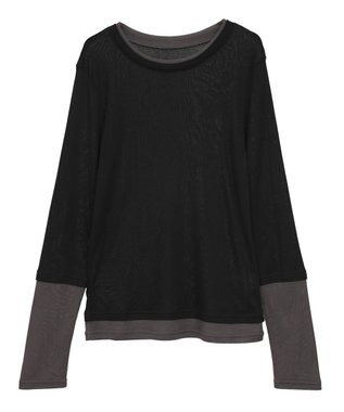 earth music&ecology レイヤードシアープルオーバー Black