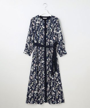 自由区 【WEB&一部店舗限定・新色追加・定番人気・着用動画あり】ハーバルフロープリント8分袖 ワンピース