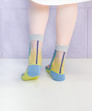 COQ しまうま シアーストライプソックス ライトグリーン