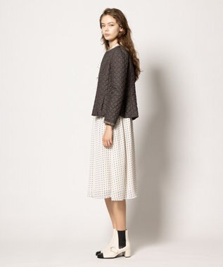 TOCCA 【消臭・洗える】CLOVER CARPET キルト中綿ショートコート コーヒーブラウン系