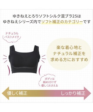 BRADELIS New York 【Yukine inc. 】ゆきねえとろりソフトシルク混ブラ25 ブラデリス 着心地重視のノンワイヤー補正ブラ ブラック