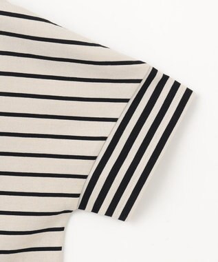 23区 【洗える】ランダムボーダー ドルマン カットソー サンド×ブラックボーダー