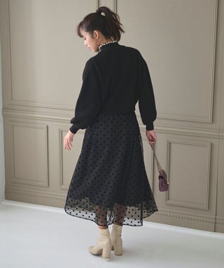 Feroux パール襟 ニット ブラック系