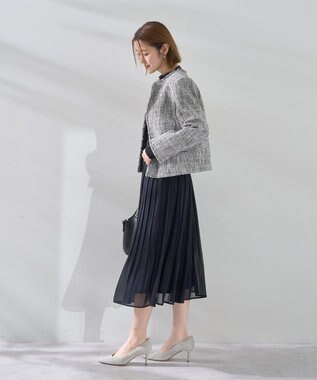 YECCA VECCA プリーツシフォンスカート Navy