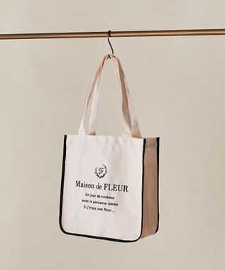Maison de FLEUR パイピングスクエアトートバッグ Ivory
