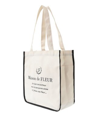 Maison de FLEUR パイピングスクエアトートバッグ Ivory