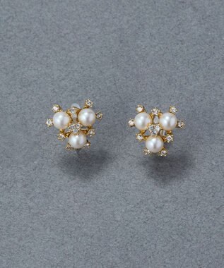 Phoebe 〈痛くないシリーズ/金属アレルギー対応〉パールブーケライトフィットイヤリング　小粒パール