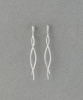 Phoebe 【痛くないシリーズ/金属アレルギー対応】スウィングクリスタルループフィットイヤリング　シルバー シルバー