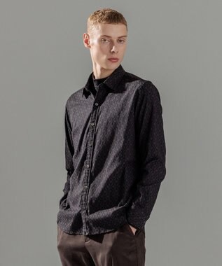 オーナメントジャガードストレッチ　レギュラーカラーシャツ