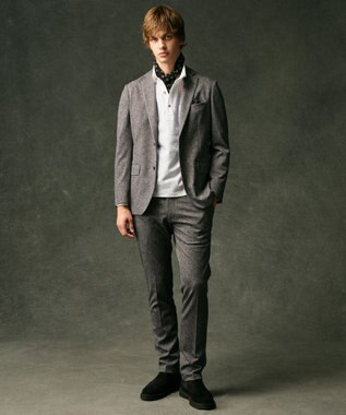 JOSEPH ABBOUD 【オーガニックコットン/サスティナブル】 JOE COTTON サッカーポロシャツ ホワイト系