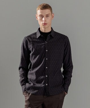 JOSEPH HOMME オーナメントジャガードストレッチ　レギュラーカラーシャツ グレー系