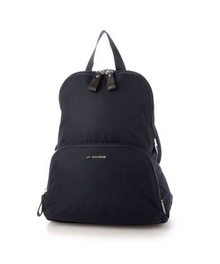 LA BAGAGERIE ナイロン×リサイクルレザー　ミニリュック ネイビー