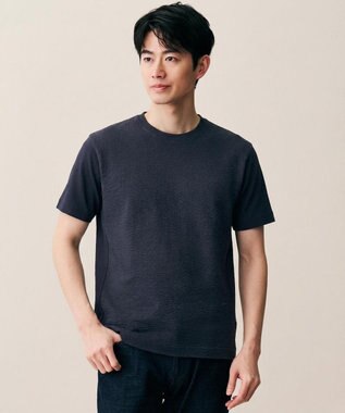 JOSEPH ABBOUD 【オーガニックコットン使用・日本製・26SS新色】JOEコットンサッカークルーネック Tシャツ ネイビー系