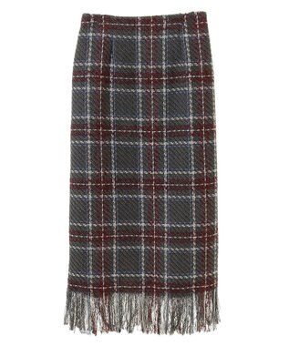 Green Parks ・ＳＵＧＡＲ　ＳＰＯＯＮ　チェックフリンジスカート Gray