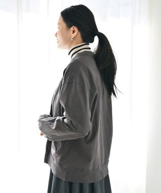 caqu caqu x GoodOn 9ozジャージー カーディガン charcoal gray