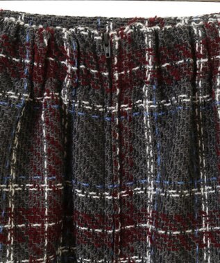 Green Parks ・ＳＵＧＡＲ　ＳＰＯＯＮ　チェックフリンジスカート Gray