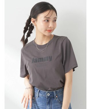 earth music&ecology ロゴソリッドミニマルＴシャツ Charcoal Gray