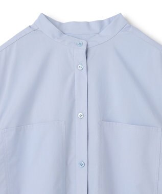 JOSEPH 【洗える】コットンシルク　フルオープンブラウス Sky blue