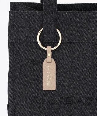 LA BAGAGERIE チャーム付きデニムバッグ Mサイズ ブラック
