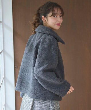 Feroux リバーシブル ムートンボアコート グレー系