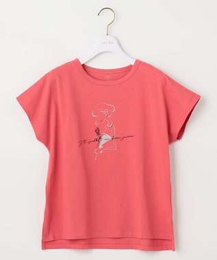 ANY SIS 【JIJI × any SiS】イラストフレンチスリーブ Tシャツ ポピーオレンジ