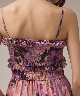 GRACE CONTINENTAL タイダイリーフプリントワンピース ラベンダー