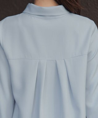 Tiaclasse L 取り外しパール付きボウタイブラウス サックス