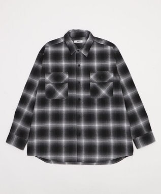 WEGO 【2025年秋冬新作/SMLサイズ展開/ユニセックス着用ITEM】オンブレチェックネルシャツ（LS） 柄1