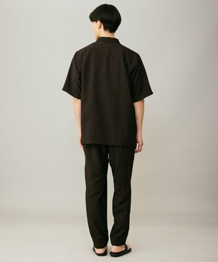 UNFILO MENS リネンライク シャツ ブラウン