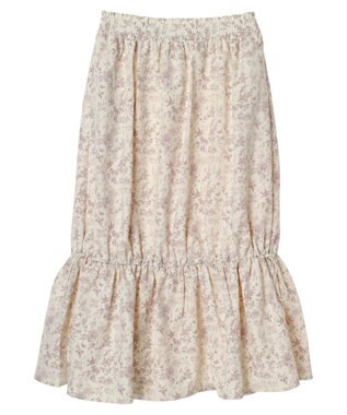 earth music&ecology フラワーティアードテックスカート Ivory